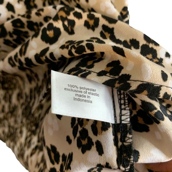 Lane Bryant Leopard Print Blouse Short Sleeve Brown Tan Plus Size 18 - Picture 6 of 8